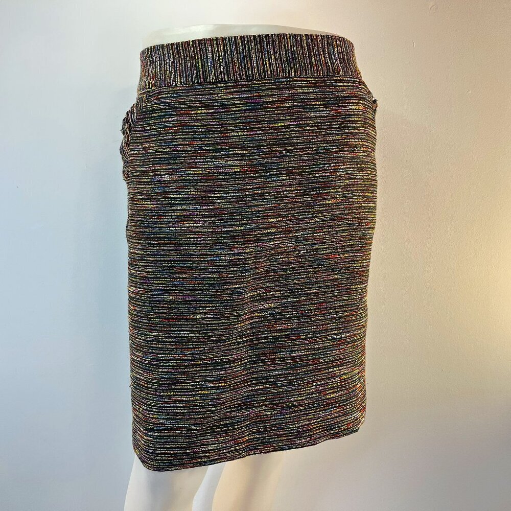 LOFT Multicolor Metallic Thread Mini Skirt